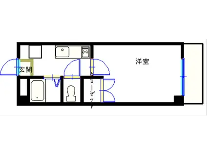 ブルースター清水町(1K/2階)の間取り写真