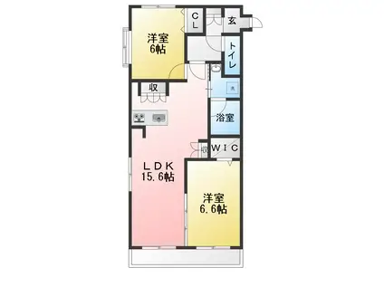 ウィズレジデンス藤枝(2LDK/1階)の間取り写真