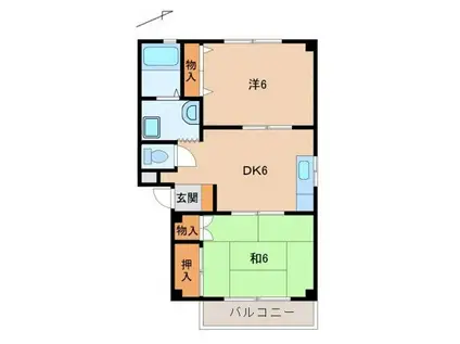 エスポアール21川永(2DK/2階)の間取り写真