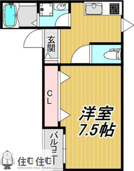 LECOCON豊田市駅(1K/3階)の間取り写真