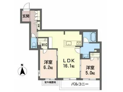 シャーメゾン エヌーノ/2F(2LDK/2階)の間取り写真