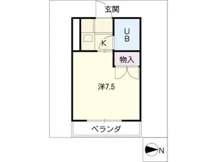 プレジデント木村(1K/1階)の間取り写真