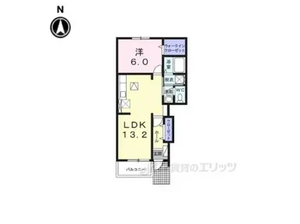 ヴァン リーブル2(1LDK/1階)の間取り写真