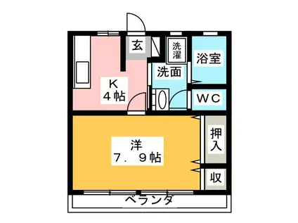 メゾン・オザワ(1K/2階)の間取り写真