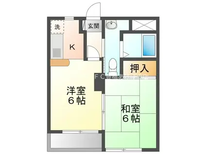 カワイ・マンション(2K/1階)の間取り写真