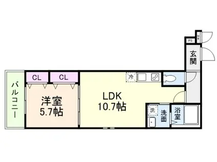 フジパレス教興寺三丁目2(1LDK/3階)の間取り写真