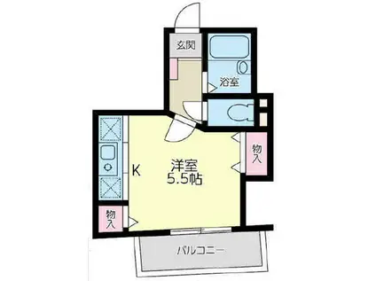 ル・ブラン(1K/2階)の間取り写真