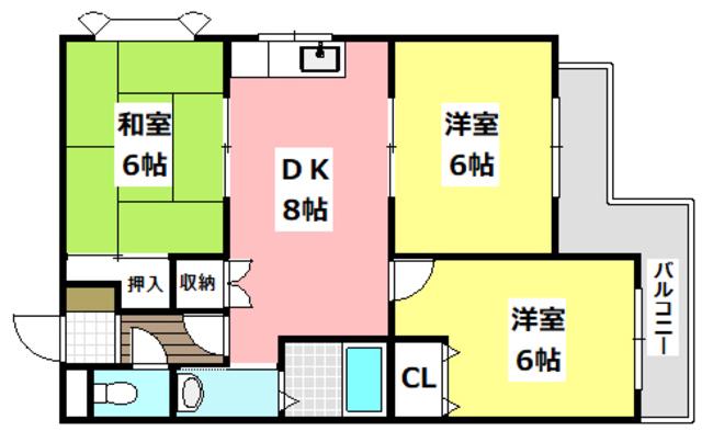 プリマベーラ(3DK/1階)の間取り写真