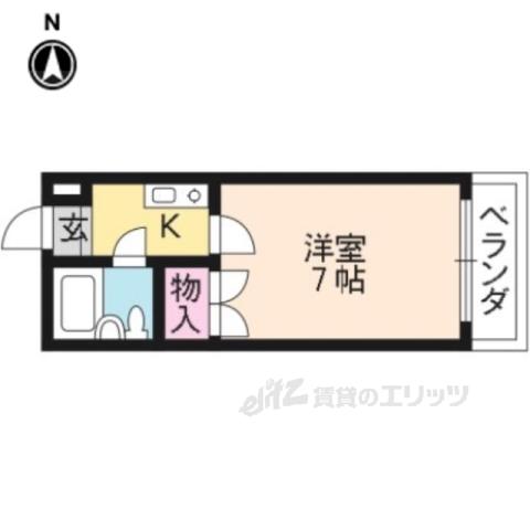 メゾン御所ノ内(1K/1階)の間取り写真