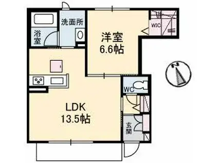 シャリテ(1LDK/1階)の間取り写真