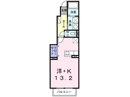 SUNSET COURT I(ワンルーム/1階)の間取り写真