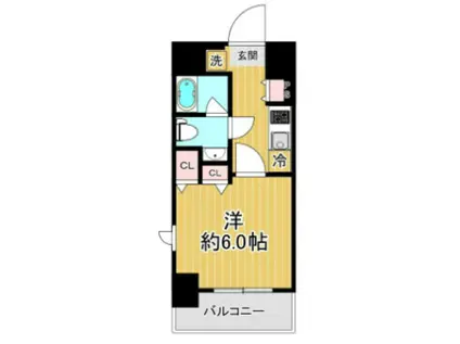 SHOKEN RESIDENCE横浜桜木町(1K/3階)の間取り写真