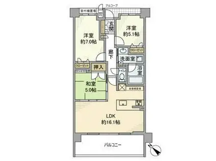 ワコーレ伊丹安堂寺レジデンス(3LDK/6階)の間取り写真