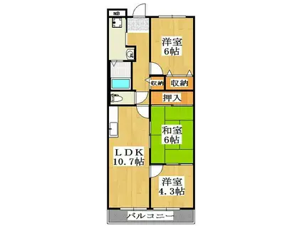 ソーシャルライフ西明石(3LDK/4階)の間取り写真