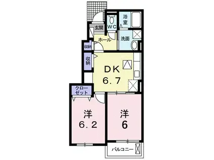 M・FLOWER II(2DK/1階)の間取り写真