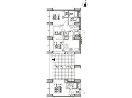 東雲キャナルコートCODAN14号棟(2DK/5階)の間取り写真