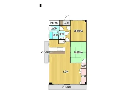 TS UP HOUSE(2LDK/3階)の間取り写真