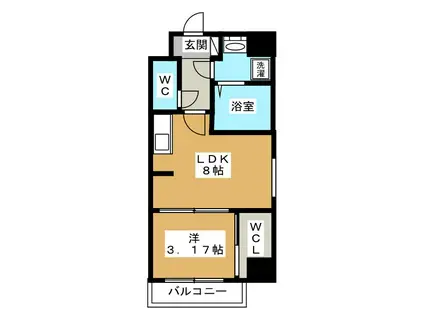 ウッドレスト柏(1LDK/3階)の間取り写真