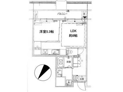 有楽町線 月島駅 徒歩1分 好立地 1LDK 9階 更新可能(1LDK/9階)の間取り写真