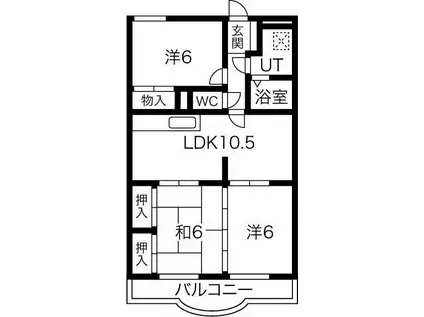 クローバーガーデンA(3LDK/1階)の間取り写真