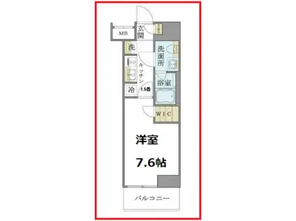 ブリリアイスト上野御徒町(1K/4階)の間取り写真