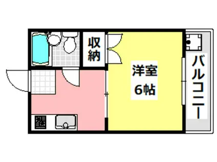 ピットイン稲葉(1K/2階)の間取り写真