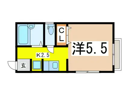 マ・メゾンミュー(ワンルーム/1階)の間取り写真