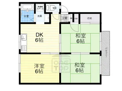 セジュール小柳Ⅰ(3DK/2階)の間取り写真