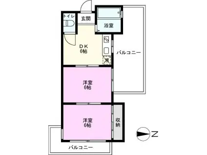 サンマンション(2DK/3階)の間取り写真