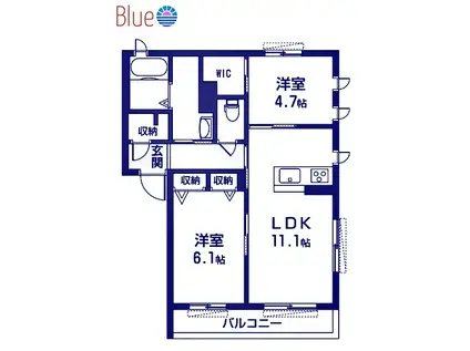 シャーメゾン湘南大庭(2LDK/1階)の間取り写真