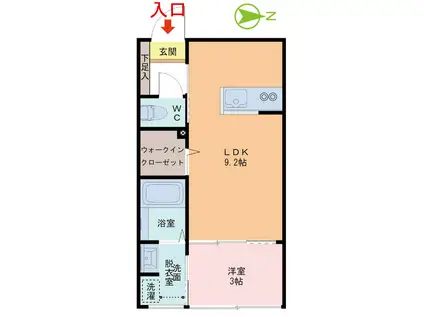 ECLATVII(1LDK/1階)の間取り写真