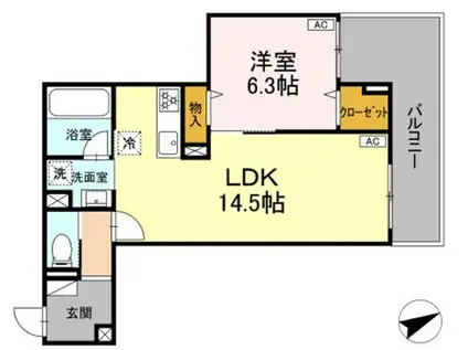 D-RESIDENCE稲城(1LDK/2階)の間取り写真