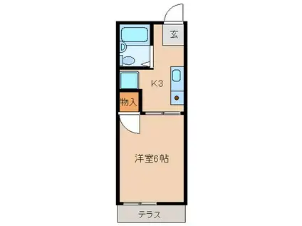 エスペランス天王台(1K/1階)の間取り写真