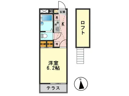 NATURA SHINKOIWA(1K/1階)の間取り写真