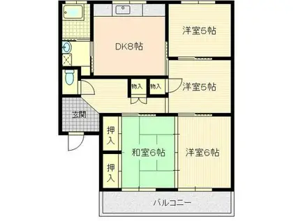 川西ハイツ(4DK/2階)の間取り写真