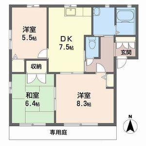グランシード中島(3DK/1階)の間取り写真