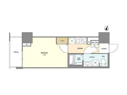 ビーピーアールレジデンス町田(1K/7階)の間取り写真