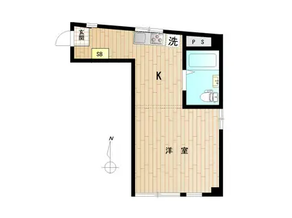 エスペランサ初台(1K/1階)の間取り写真