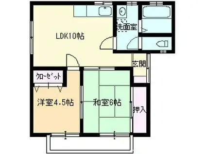 グラン・ノワール(2LDK/2階)の間取り写真