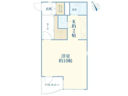 エスプラナード中目黒壱番館(1K/2階)の間取り写真