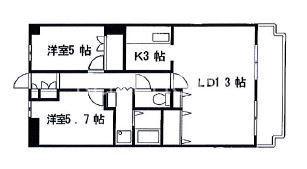 朝日プラザシティー八尾南1番館(2LDK/10階)の間取り写真