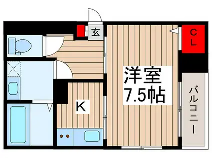 GLYCINE MAISONII(1K/2階)の間取り写真