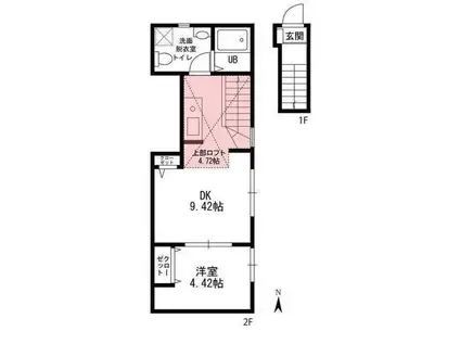 パークアレイ井荻(1LDK/2階)の間取り写真