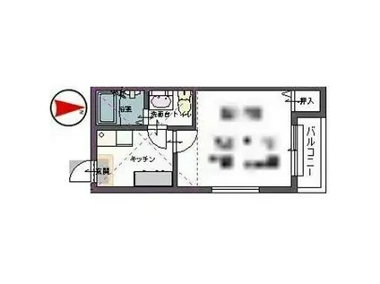 ドゥマンベルIII(1K/1階)の間取り写真