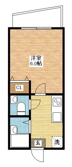 レジデンス六本木(1K/4階)の間取り写真