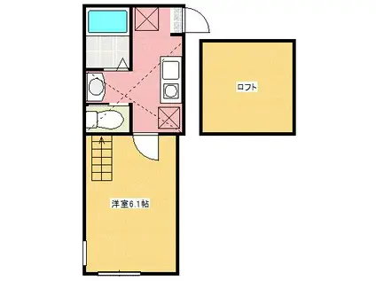 シティハイツ橋本1丁目(1K/2階)の間取り写真