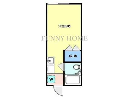 ハイムK(ワンルーム/1階)の間取り写真