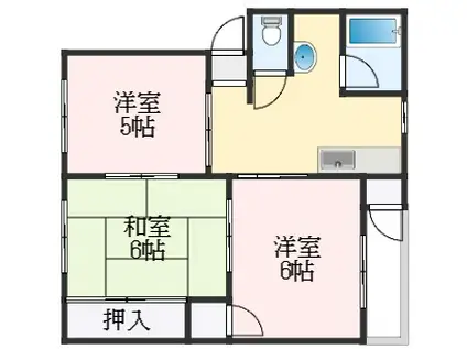 第一曽根団地(3DK/2階)の間取り写真