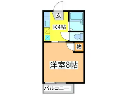 レジデンス21 A(1K/1階)の間取り写真