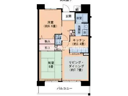 URパークタウン西武庫 16号棟(2LDK/4階)の間取り写真